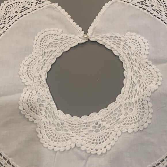 Double Lace Crocheted White Collar - Picture 3 of 6